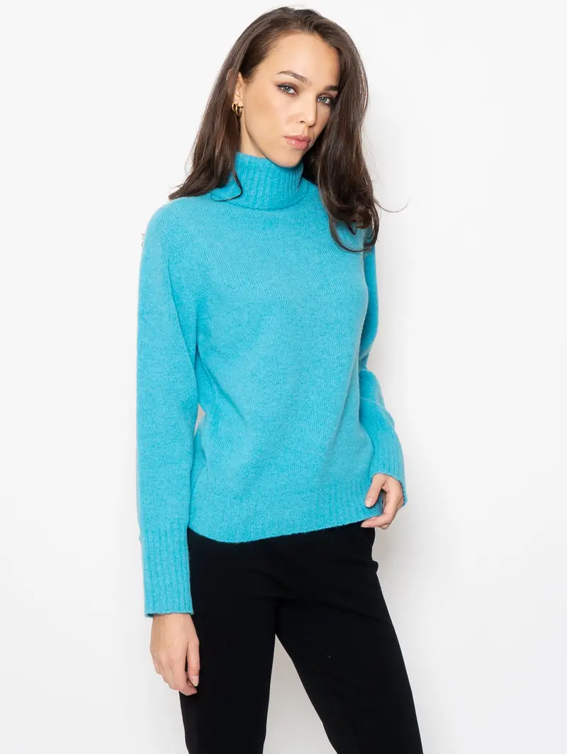 Blue Regular-Fit Loopback Knit Top 1