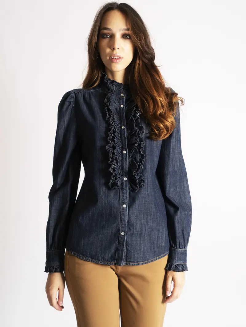 Blue Ruffled Shirt 1