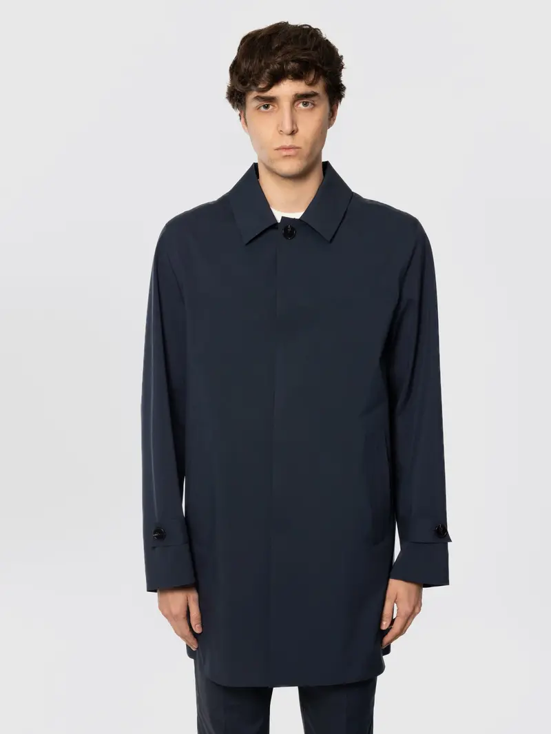 Blue Technical Jersey Raincoat By Emilio 1