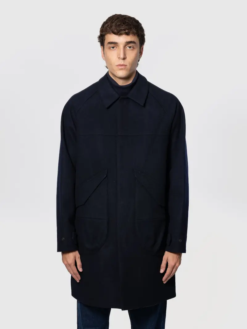 Blue Waterproof Insulated Trench Coat 1