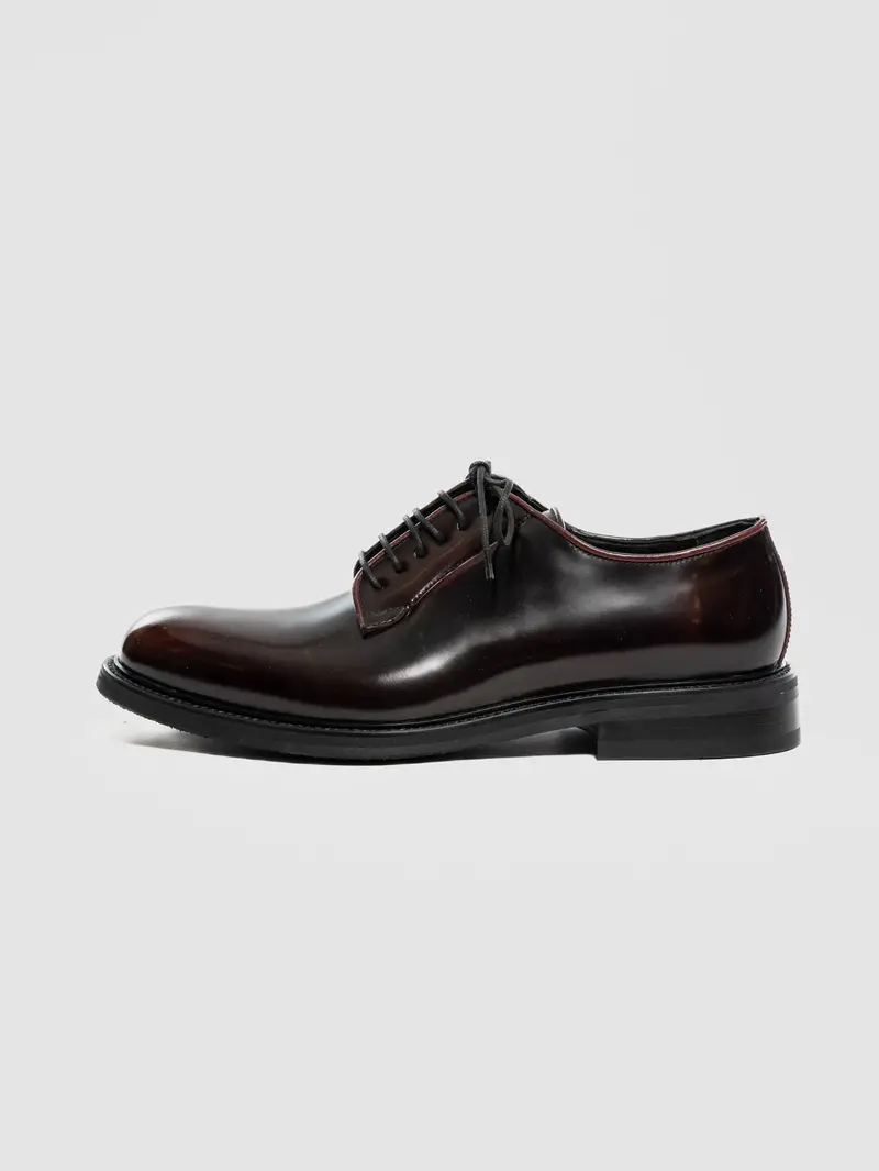 Bordeaux Calfskin Derby Shoes 1