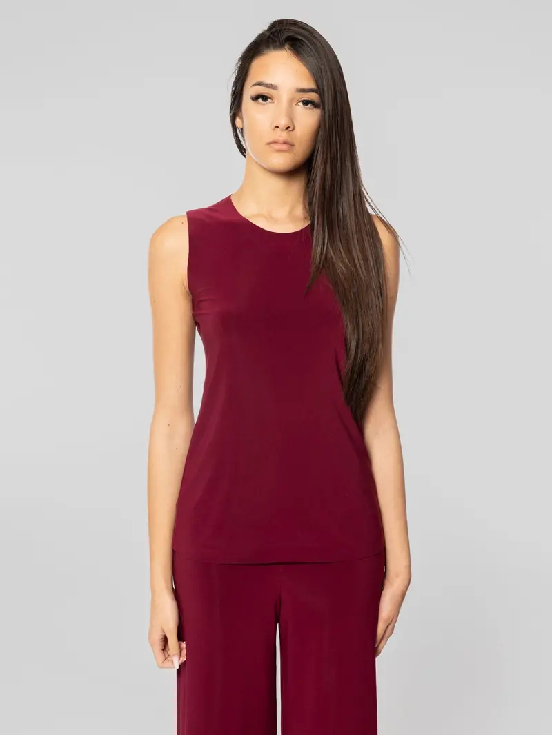 Bordeaux Stretch Jersey Top 1