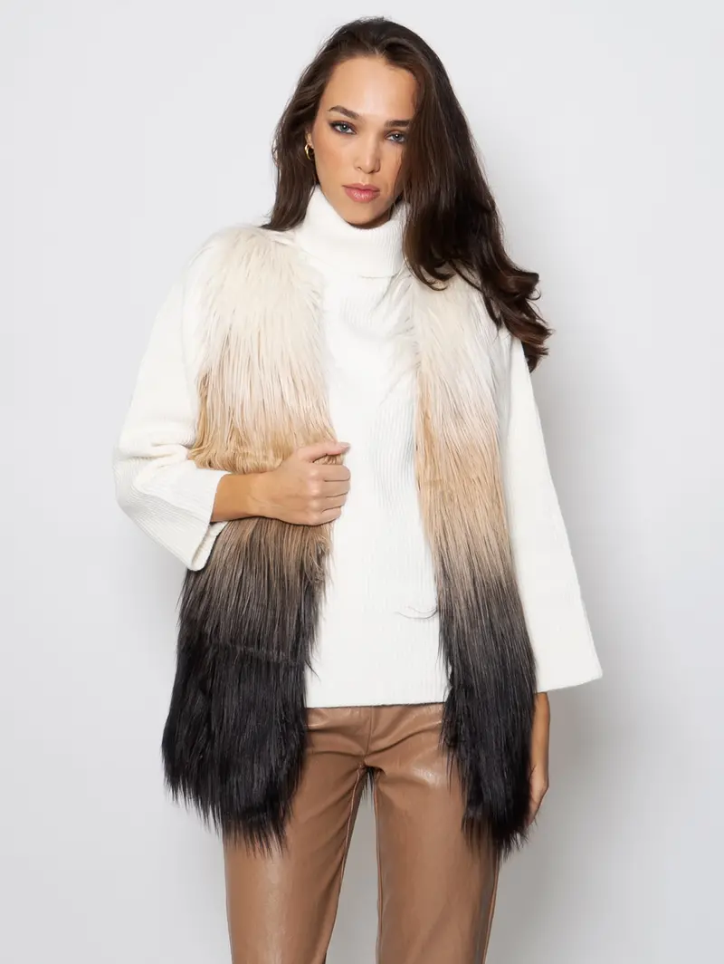 Brown Eco-Fur Vest 1
