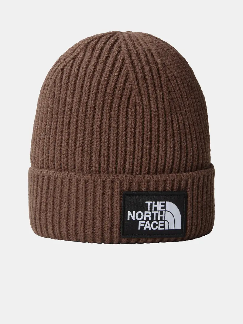 Brown Knit Beanie With Front Logo 1