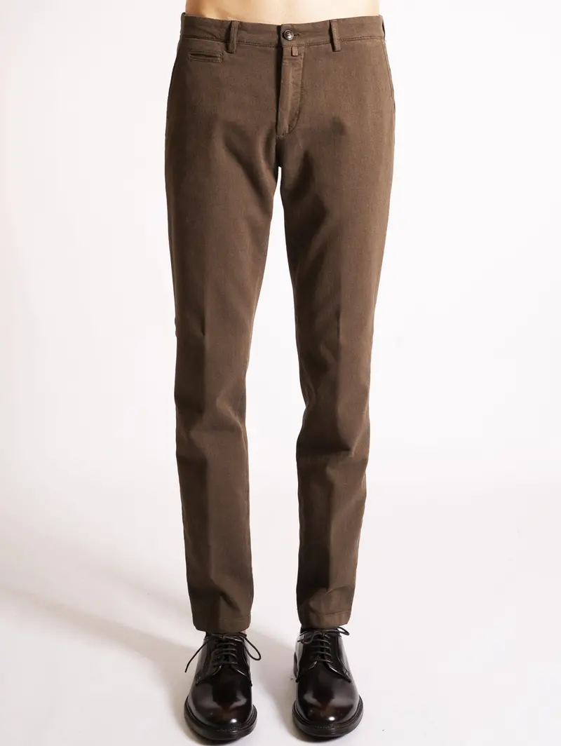 Brown Slim-Fit Chino Pants 1