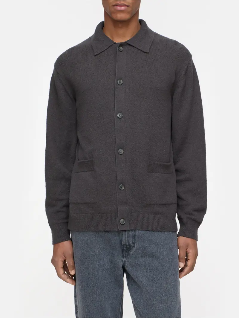 Brushed Cotton Brown Cardigan 1