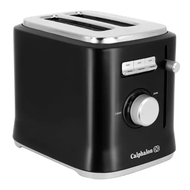 Calphalon Matte Black 2-Slice Precision Toaster – 6 Shade Settings 1