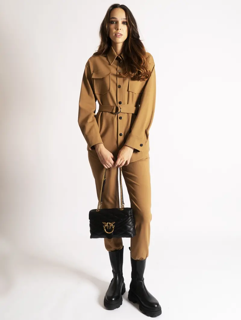Camel Cable-Knit Overshirt 1