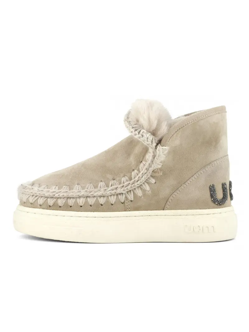 Camel Glitter Shearling Sneaker Boot – Bold Edition 1