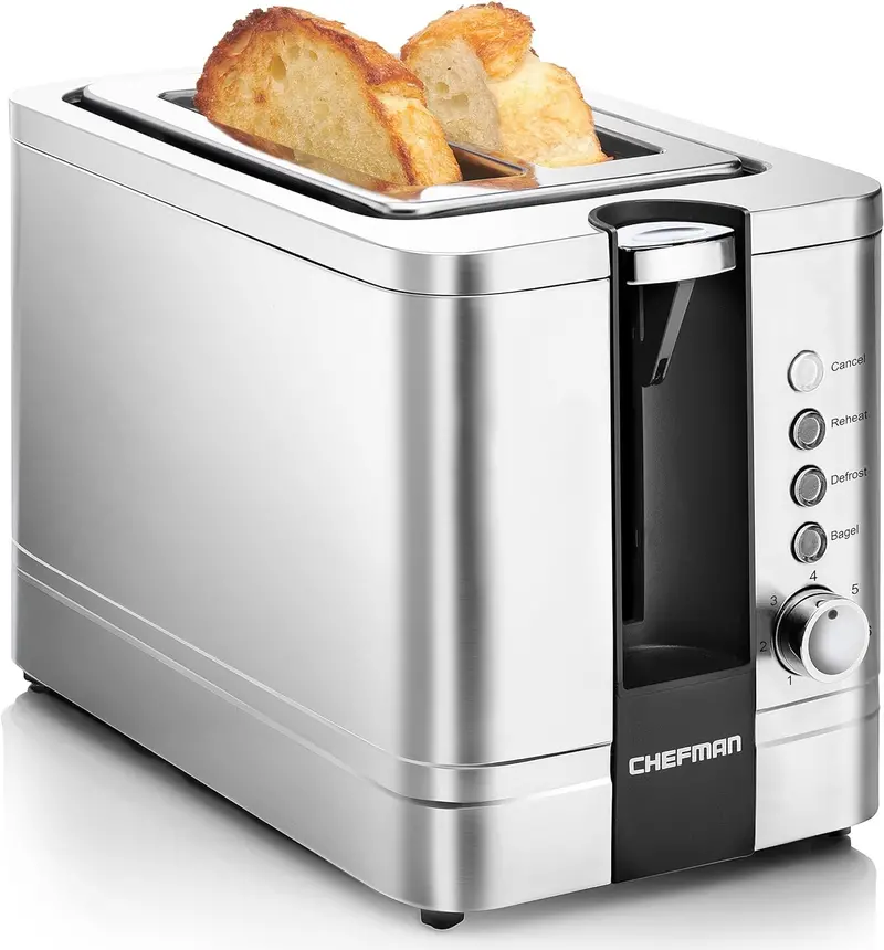 Chefman Silver Stainless Steel 2-Slice Toaster With 7-Browning Levels 1