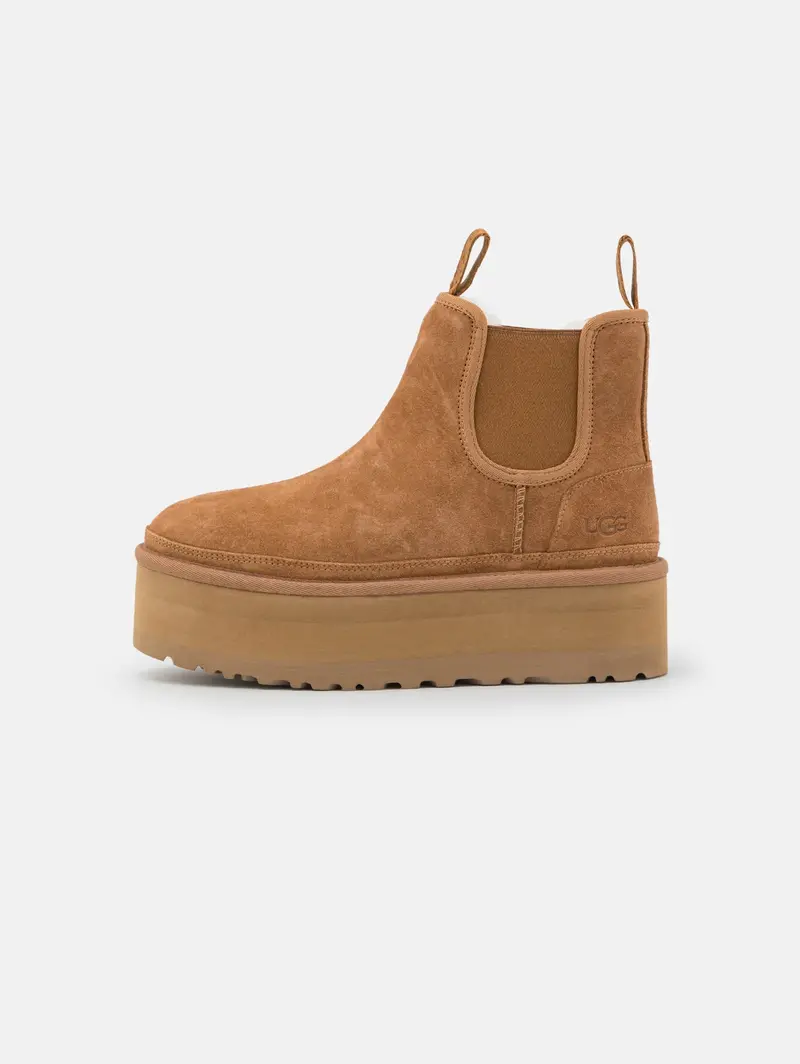 Chelsea Boots With Platform Sole In Chestnut Brown 1