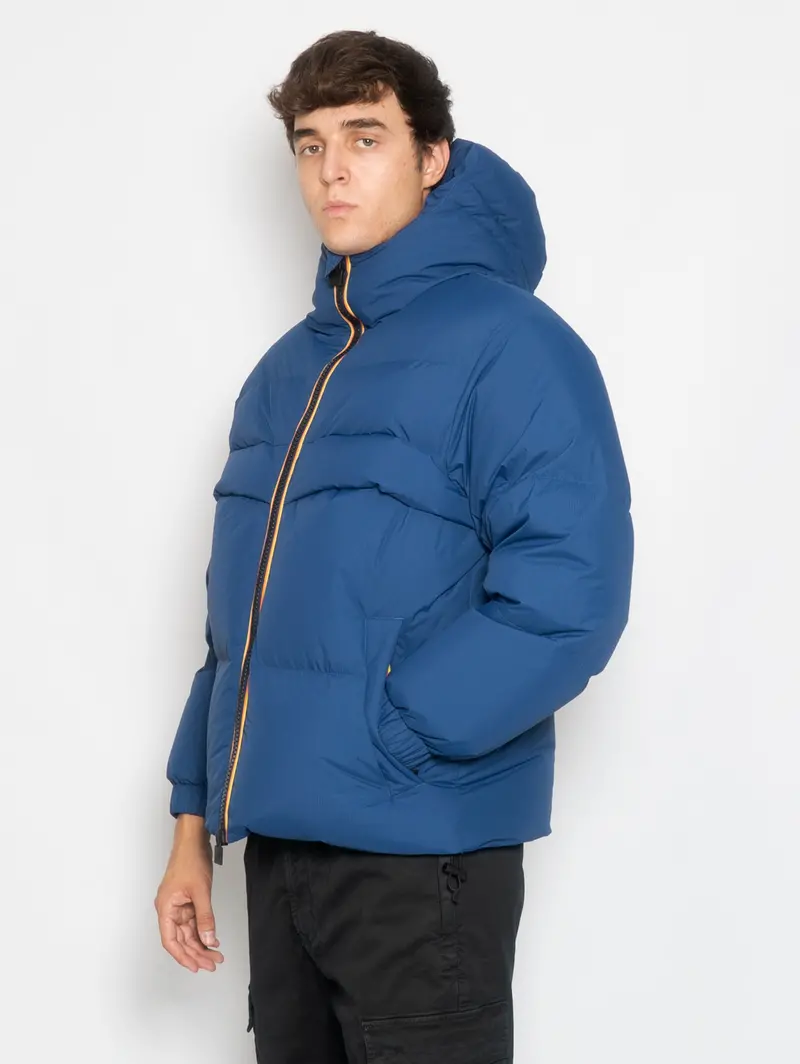 Cobalt Recycled Nylon Puffer Jacket With Hood 1