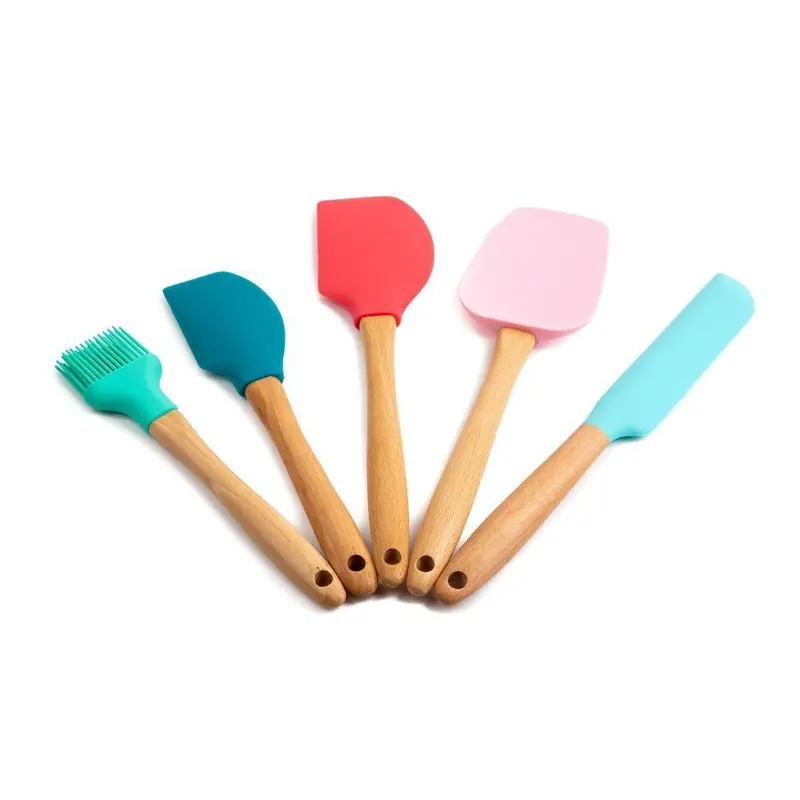 Core Kitchen Nostalgia Beechwood & Silicone Utensils (5-Piece) 1