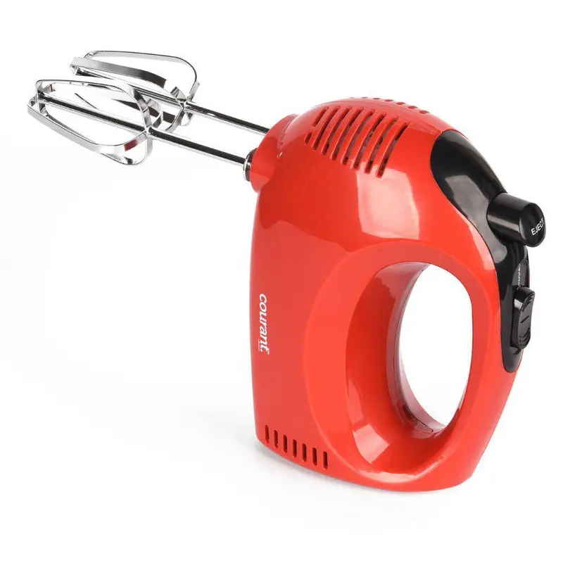 Courant 5-Speed Red Hand Mixer – Durable Chrome Beaters, Compact Ergonomic Design 1