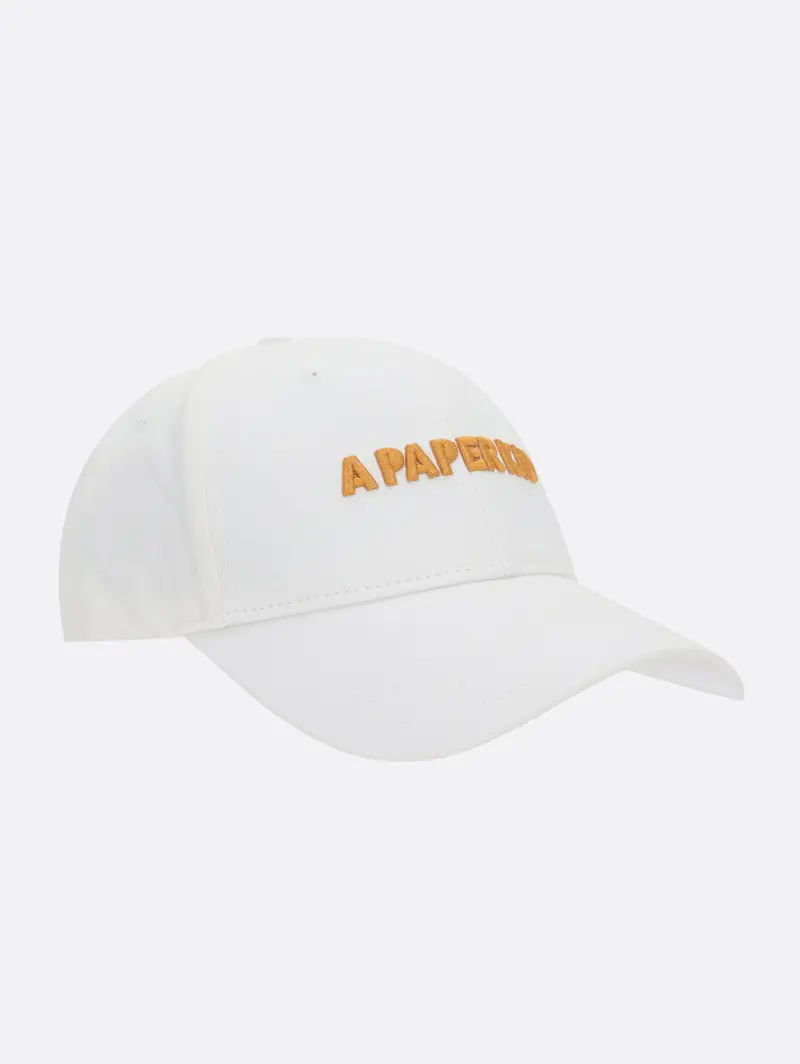 Cream Baseball Cap With Embroidered Logo 1