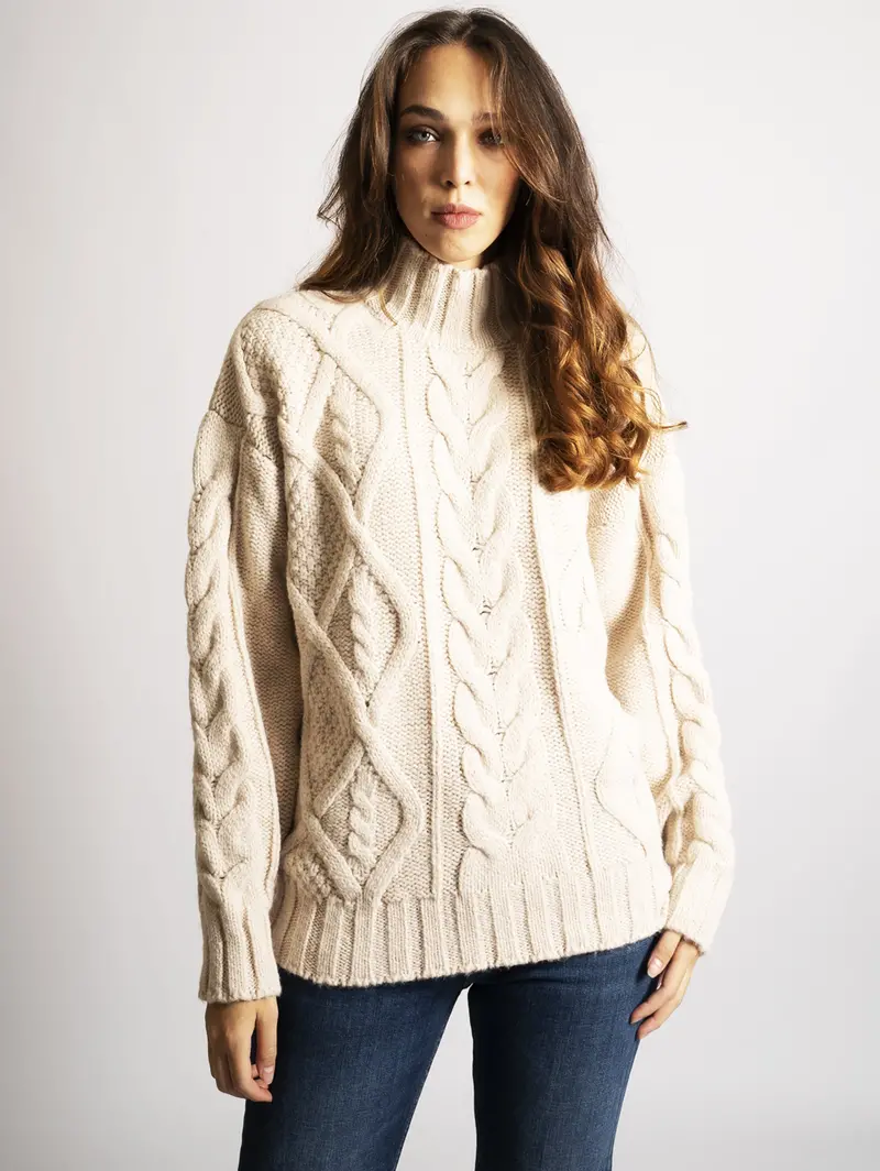Cream Braided Long-Sleeve Top 1