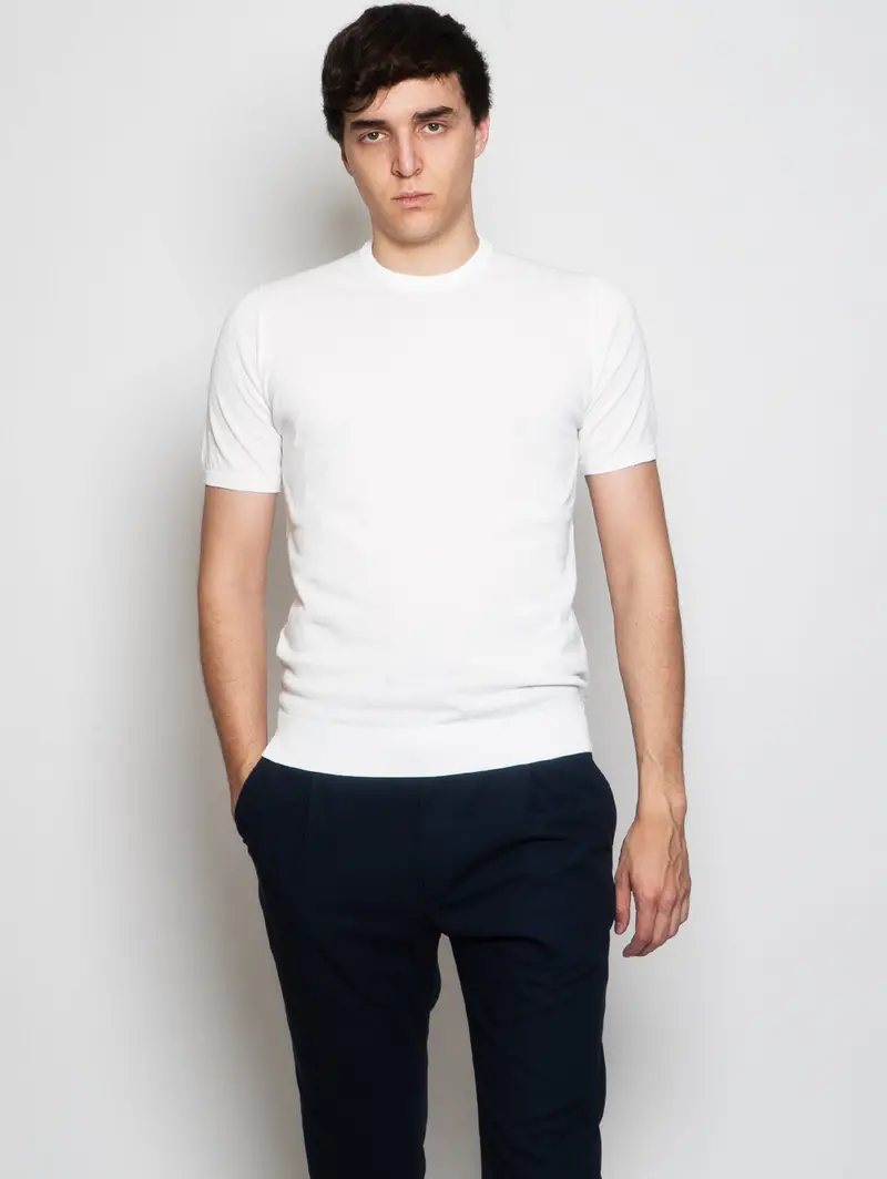 Cream Crêpe Cotton T-Shirt 1