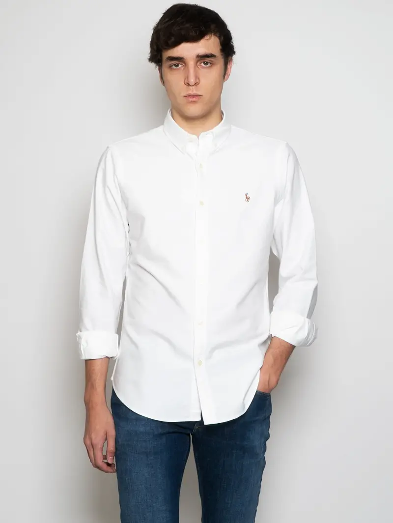 Crisp White Slim-Fit Oxford Shirt 1