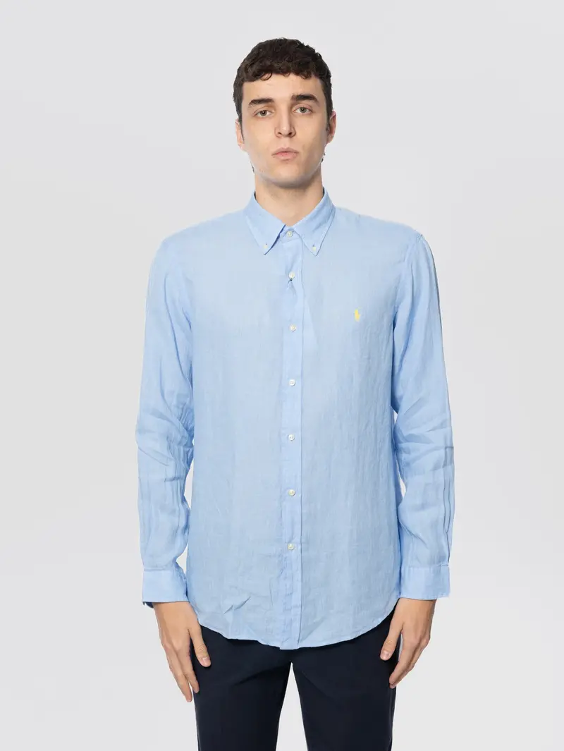 Custom-Fit Light Blue Linen Shirt 1