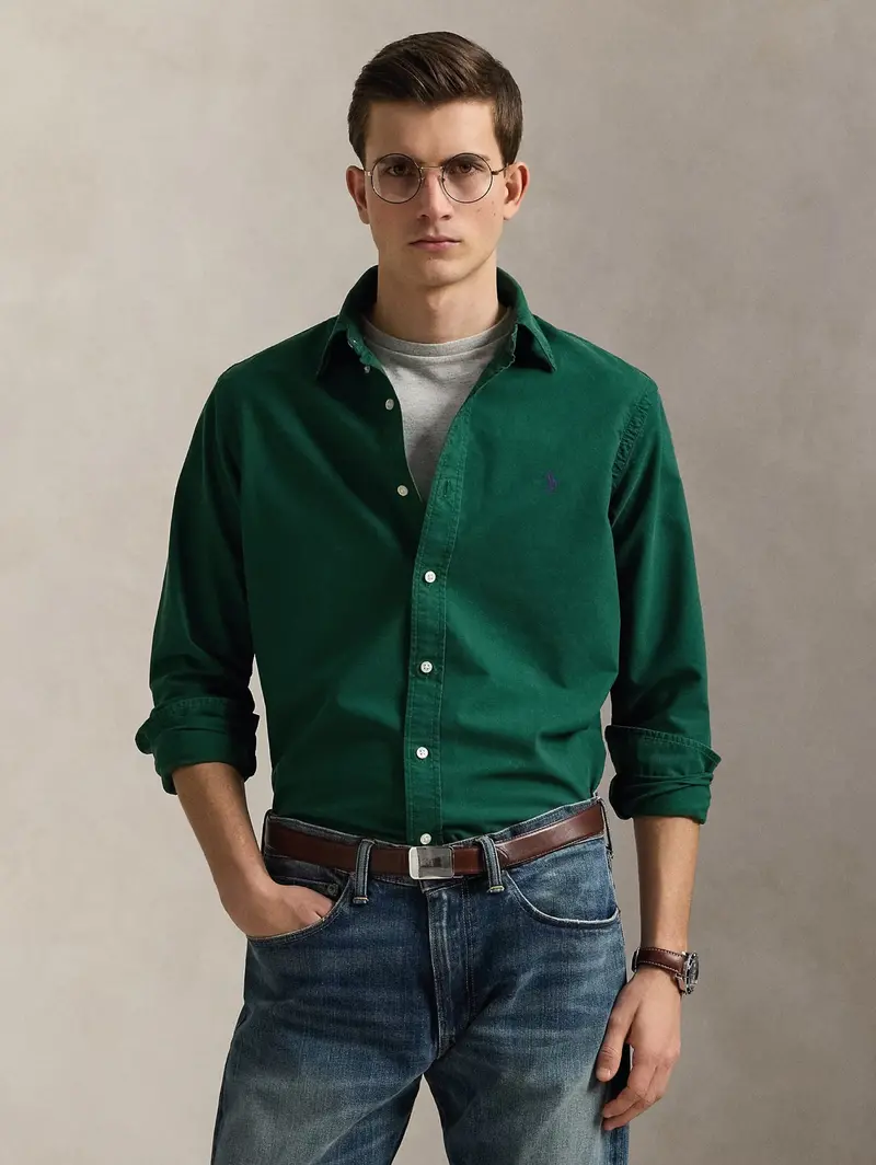 Custom-Fit Solid Oxford Shirt – Seafoam Green 1