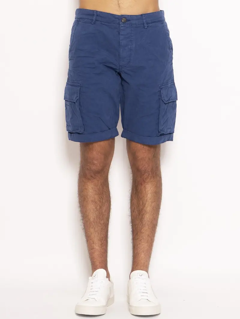 Dark Blue Cargo Bermuda Shorts 1