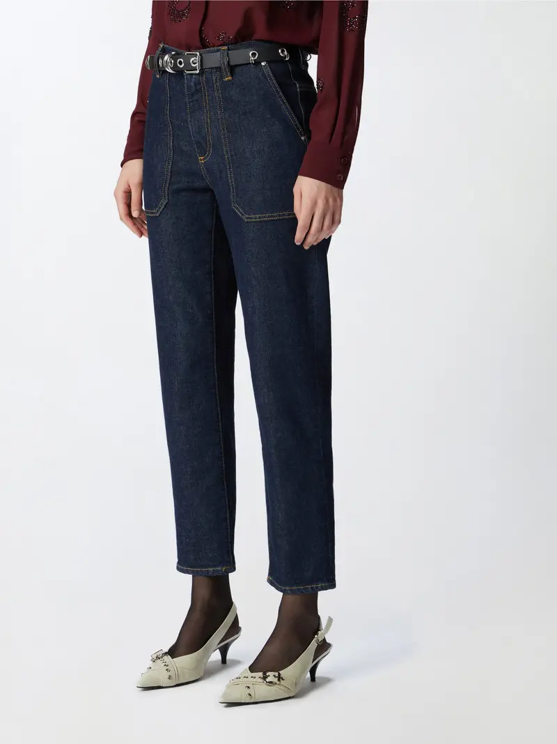 Dark Blue Chino-Style Denim Jeans 1