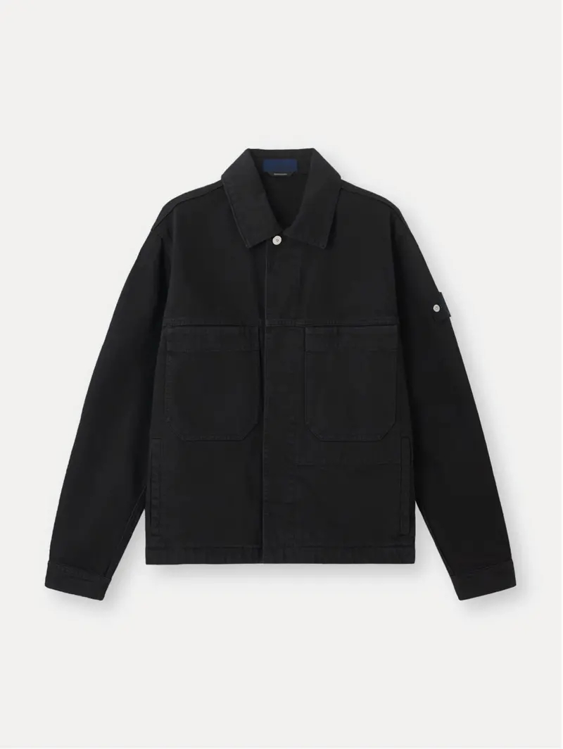 Distressed Denim Jacket With Functional Pockets 1