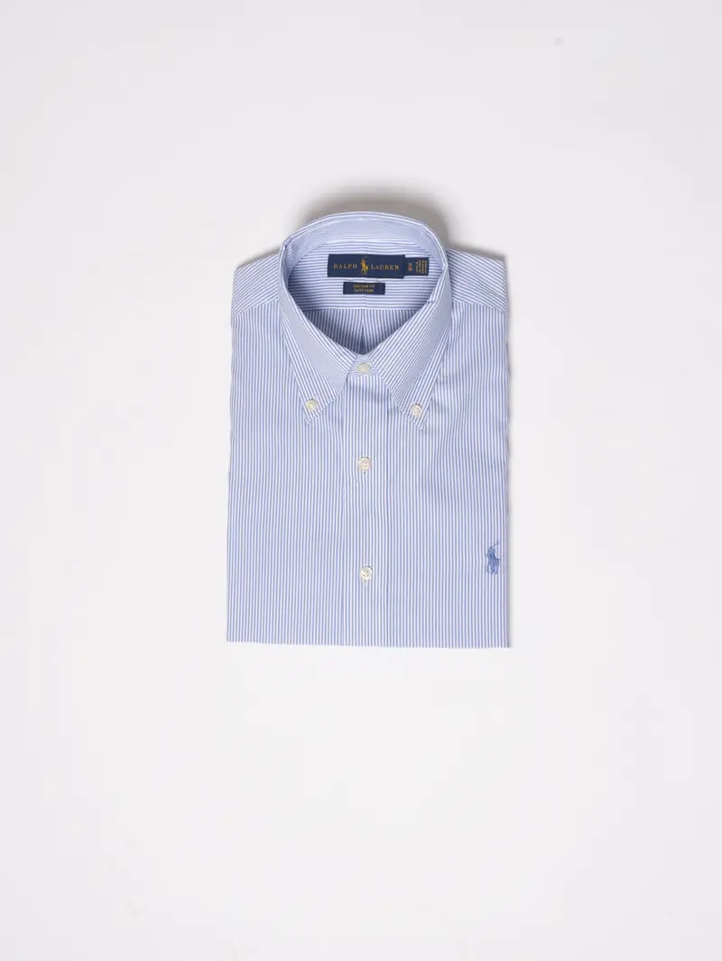 Easy-Care Blue Striped Custom Fit Shirt 1