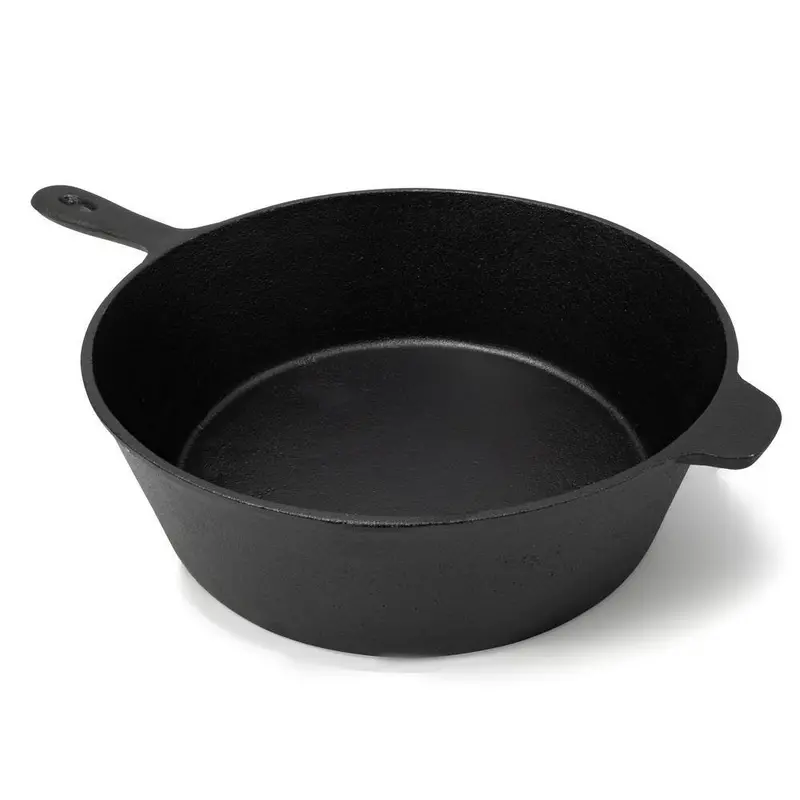 Excelsteel 12-Inch Pre-Seasoned Cast Iron Chicken Fry Pan 1