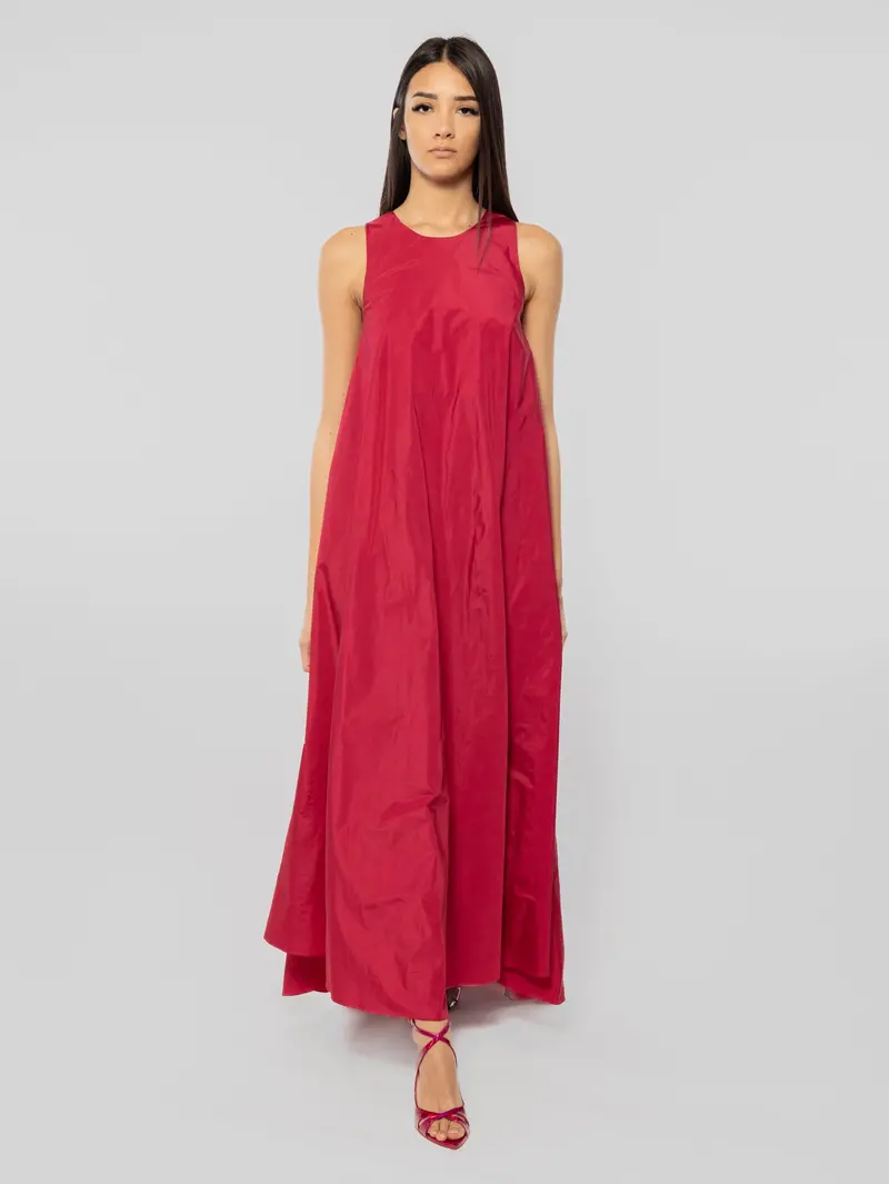 Fuchsia Taffeta Floor-Length Dress 1