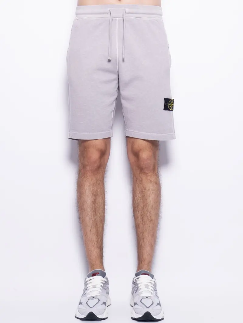 Garment-Dyed Grey Malfilé Bermuda Shorts 1
