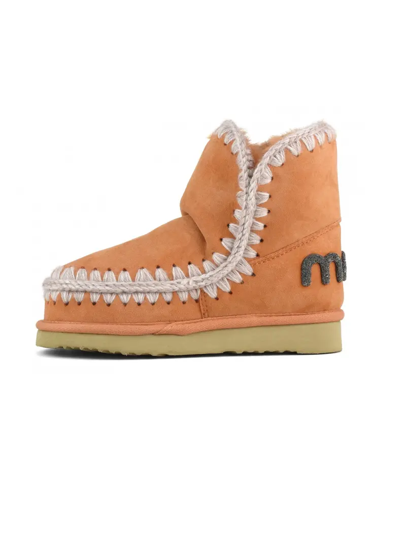 Glitter-Logo Orange Eskimo Sheepskin Ankle Boots – 18 1