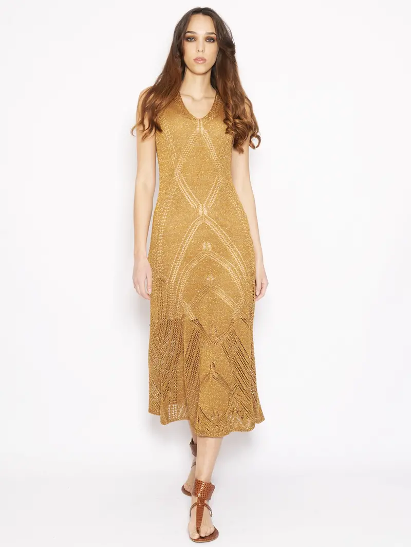 Gold Lurex Knit Dress 1