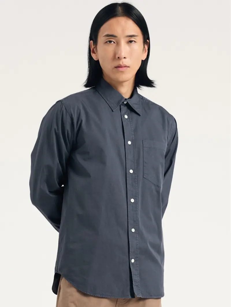 Graphite-Dyed Cotton Twill Shirt 1