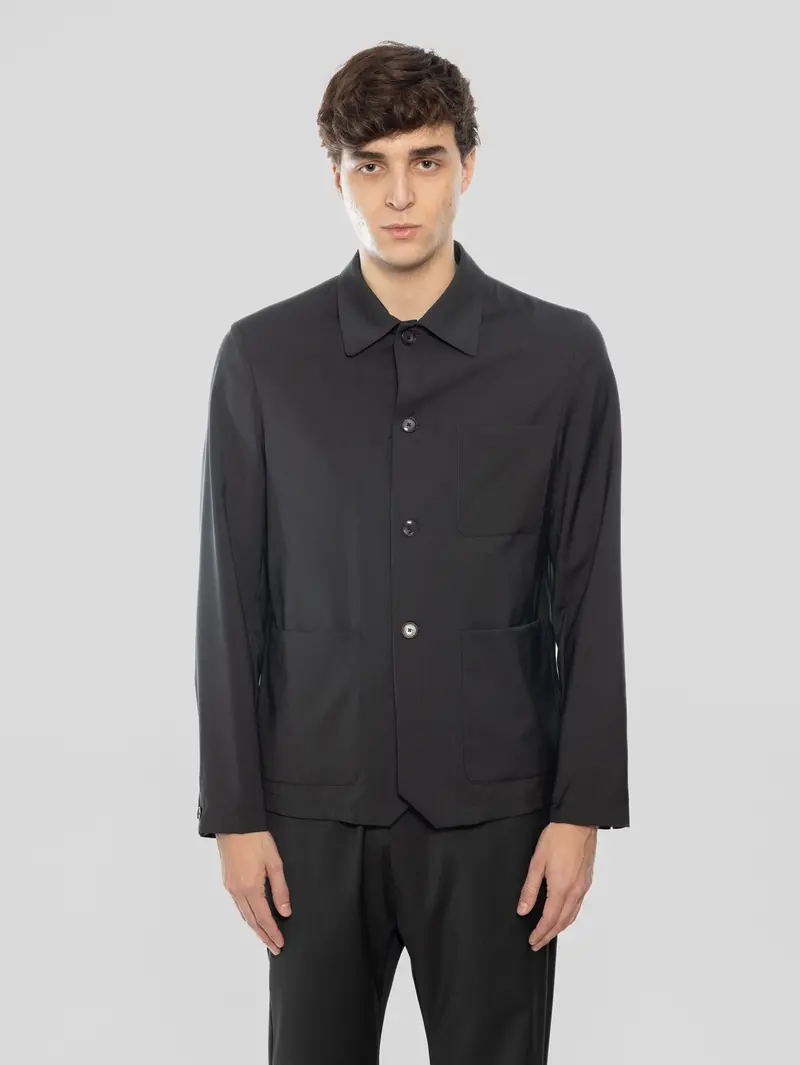 Graphite Wool Fresco Overshirt By Visal 1
