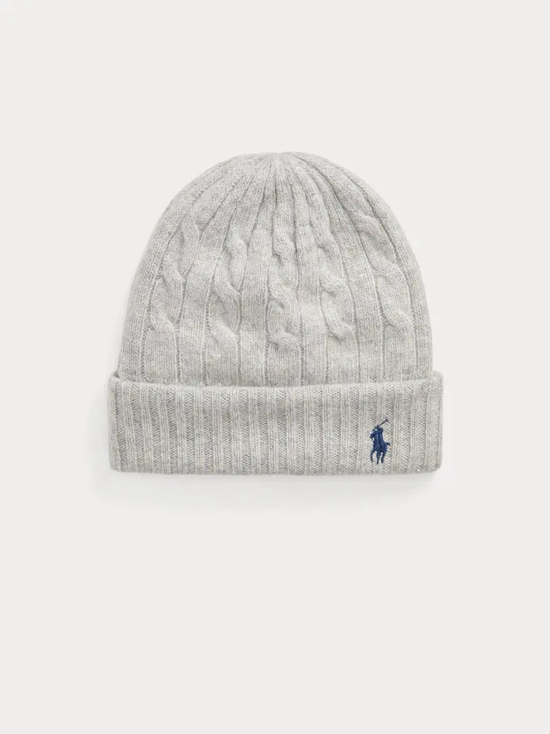 Gray Braided Knit Beanie 1
