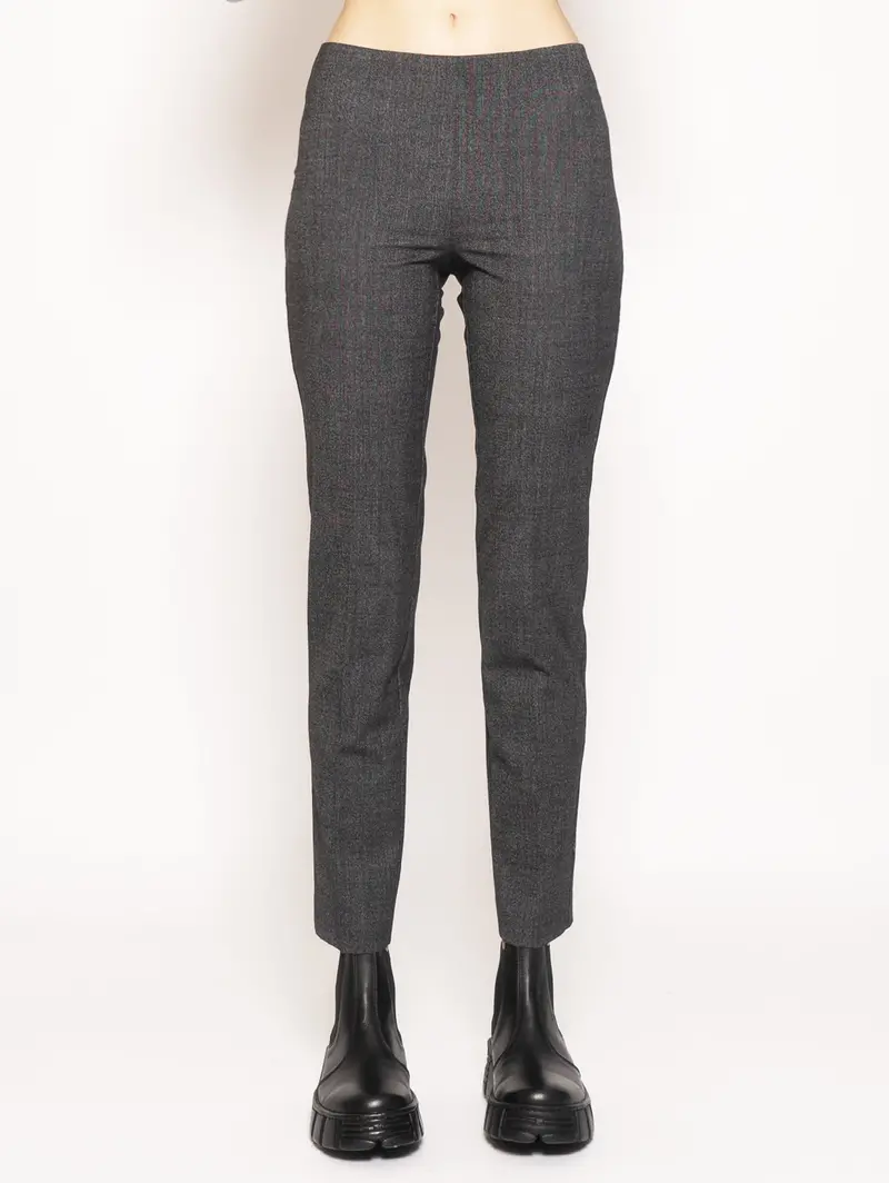Gray High-Waisted Elasticated Trousers 1