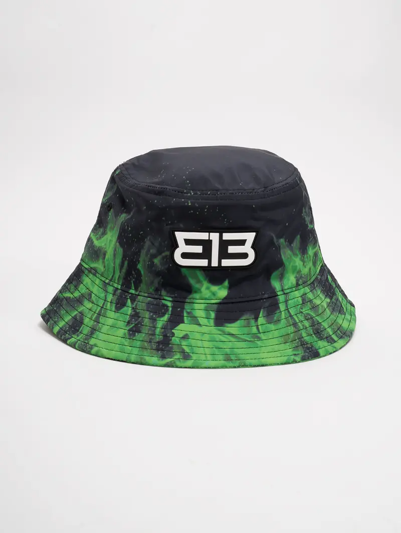 Green Flame Bucket Hat 1