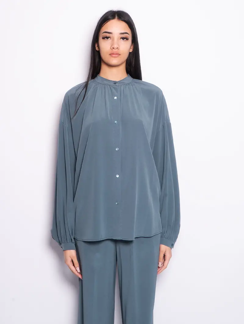 Green Grenelle Silk Shirt 1