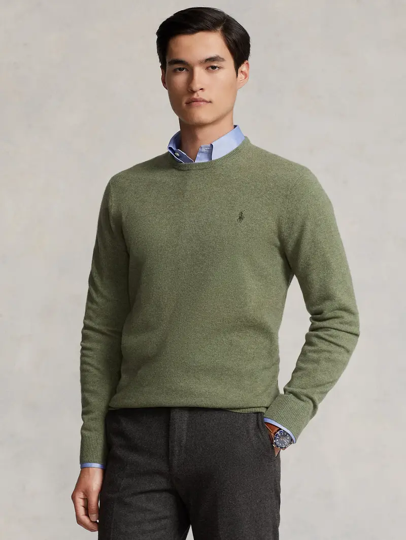 Green Wool Crewneck Sweater 1