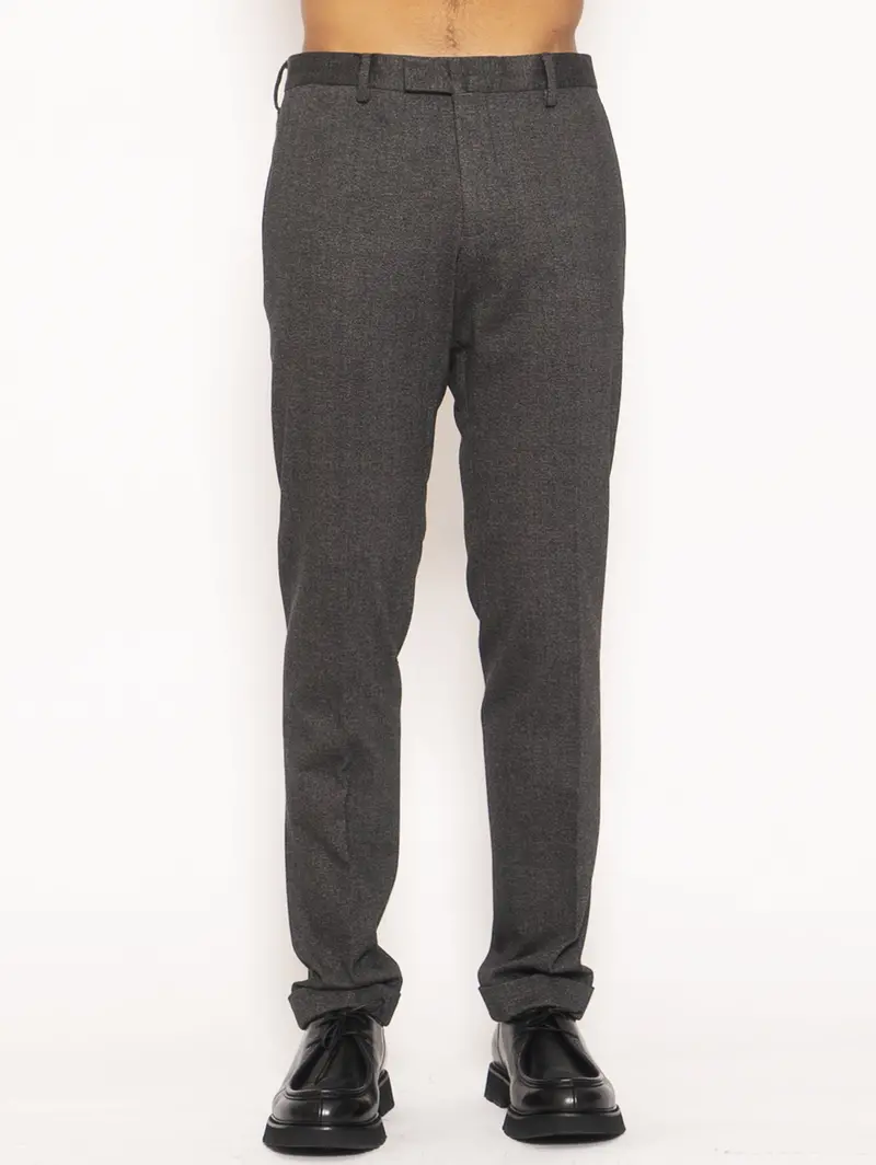 Grey Chevron Jersey Trousers 1