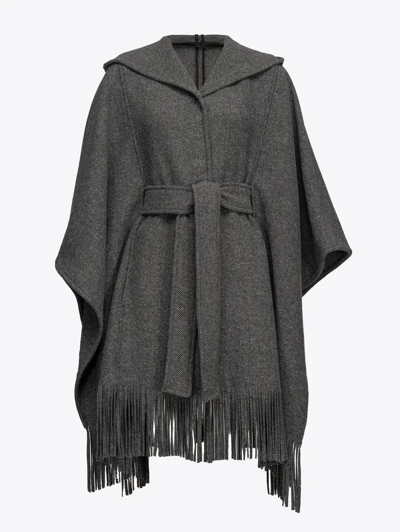 Grey Fringed Capelet 1