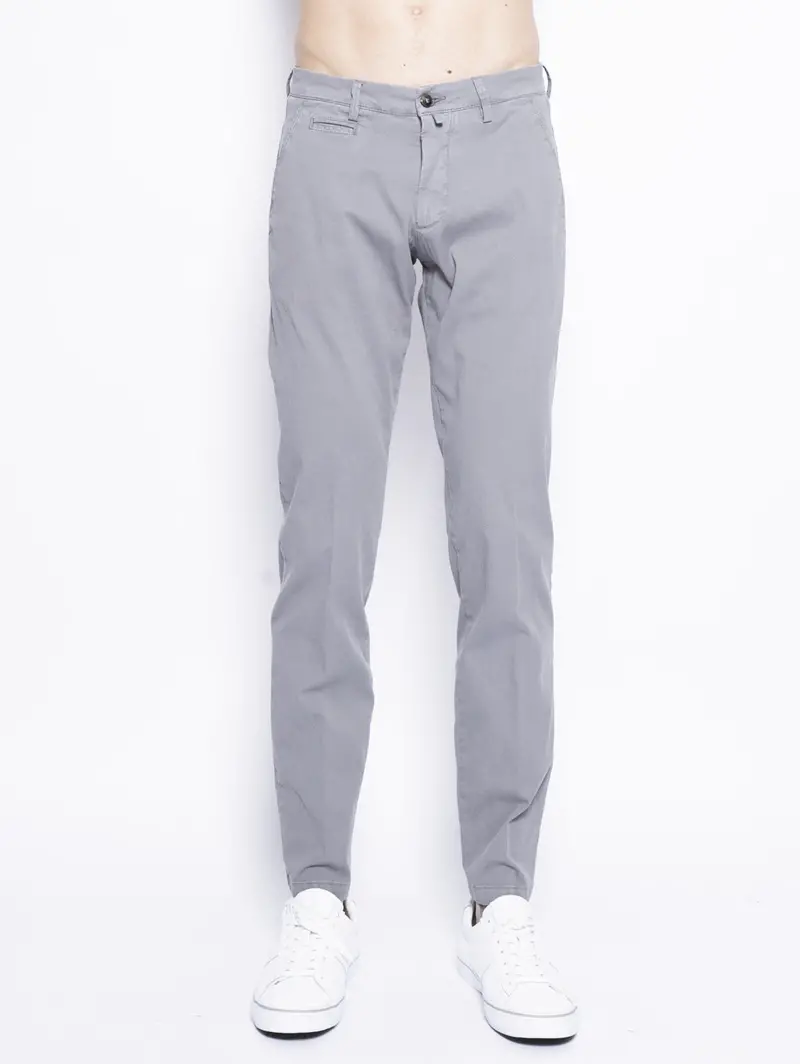 Grey Stretch Chino Trousers 1