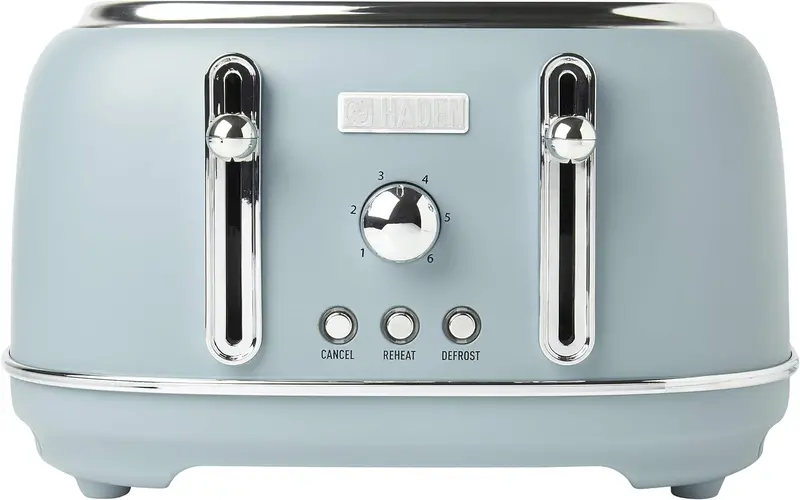 Haden Highclere Pool Blue Retro 4-Slice Toaster – Removable Crumb Tray & Adjustable Settings 1