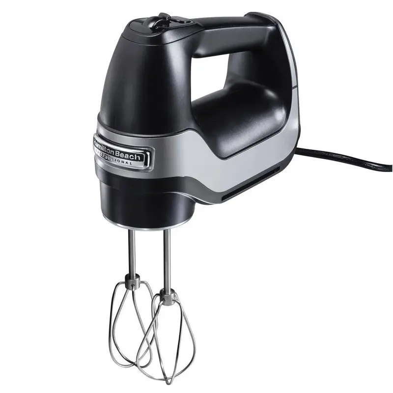 Hamilton Beach Professional 5-Speed Hand Mixer – Black, Stainless Steel Attachments + Snap-On Case 1