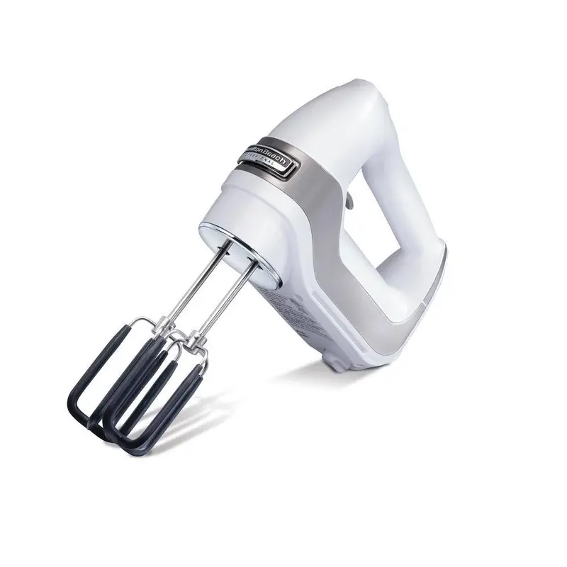 Hamilton Beach Professional 7-Speed Hand Mixer – White, Softscrape Beaters, Whisk, Dough Hooks & Storage Case 1
