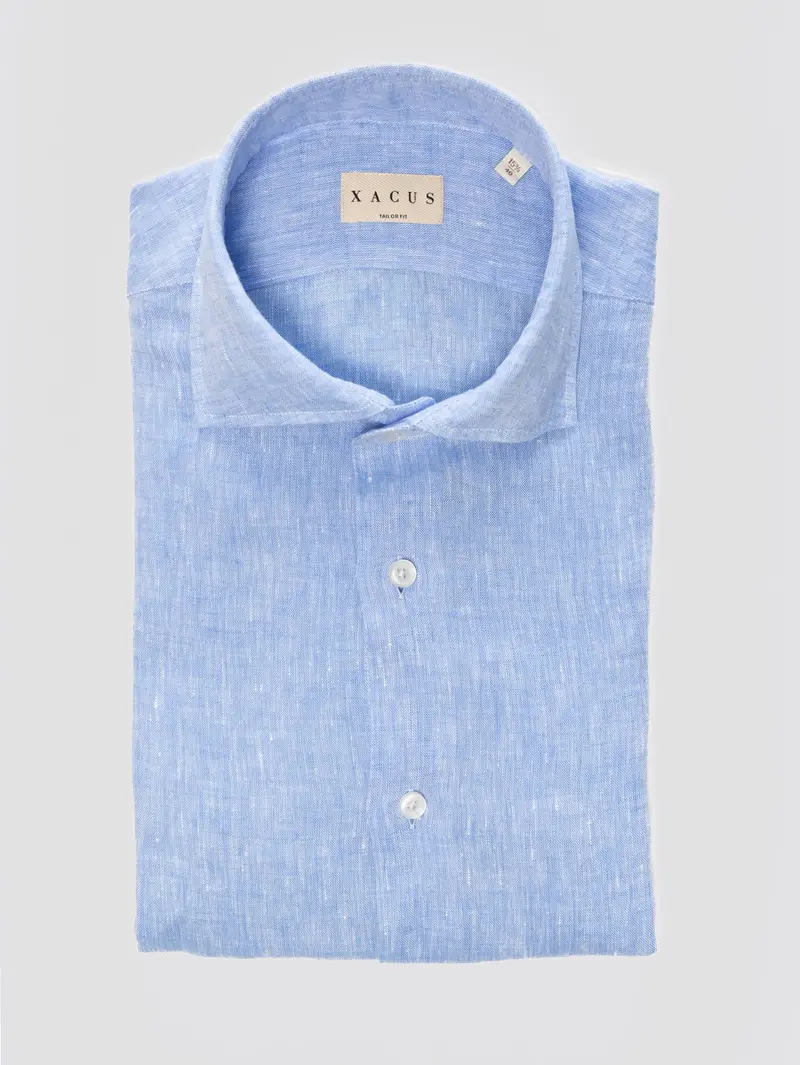 Heathered Sky Blue Linen Shirt 1