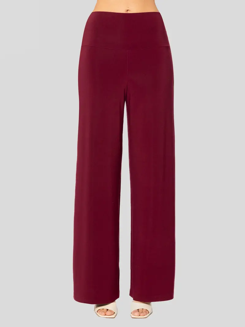 High-Waisted Bordeaux Stretch Jersey Trousers 1