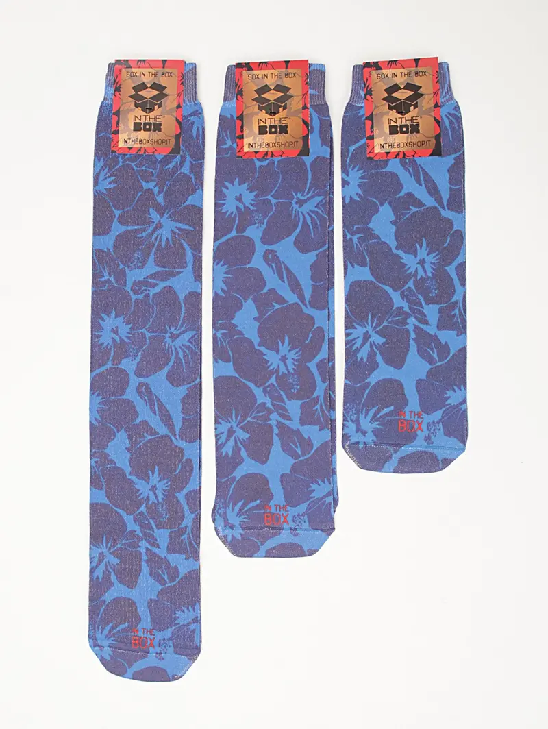 In The Box Ibiscus Socks – Navy 1