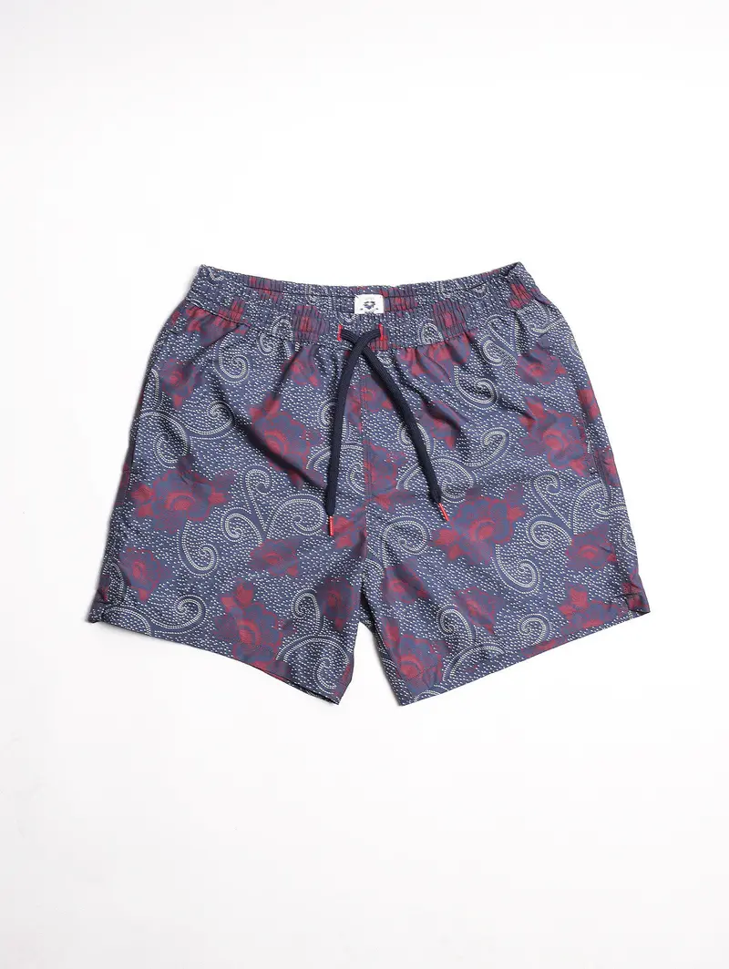 Indigo Floral Boxer Briefs In Navy & Burgundy 1